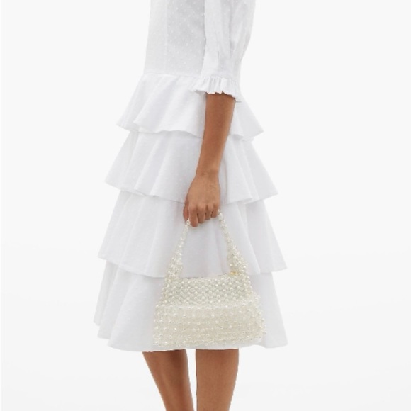 Batsheva Tiered Cotton Swiss Dot Dress - Picture 6 of 7